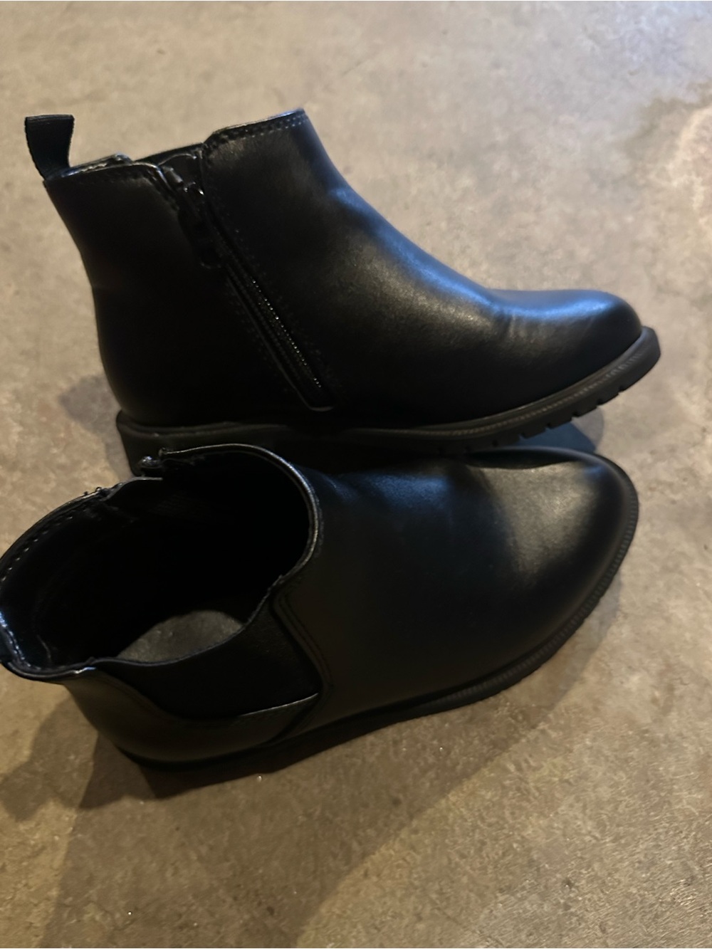 Cat & Jack Little Kids Black Zip Chelsea Boots